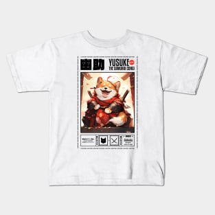 YUSUKE THE SAMURAI CORGI | OTAKU KAWAII DESIGN | WHITE Kids T-Shirt